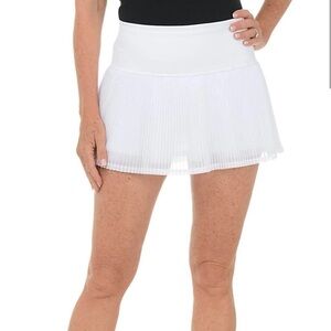 Ibkul White Pleated Mesh SPF50 Tennis Skort w/ Shorts SIZE LARGE